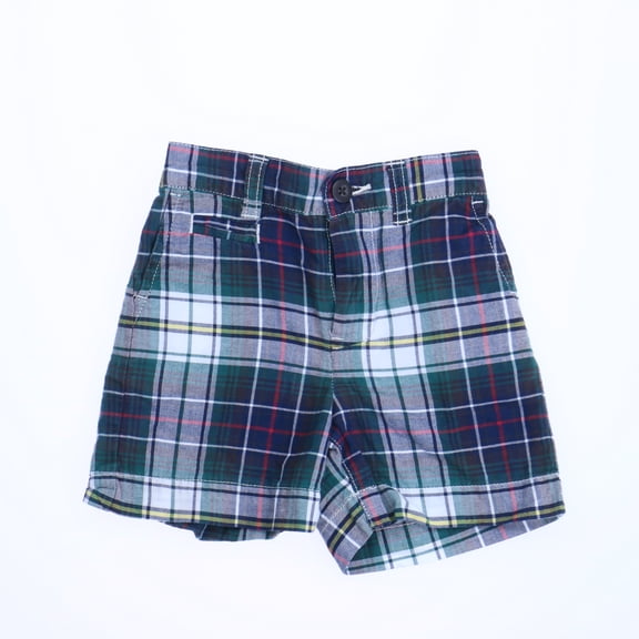 Pre-owned: Ralph Lauren Boys Green Plaid Shorts size: 12 Months (Good)