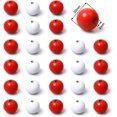 thumbnail image 6 of White Red Wooden Beads 20mm Wood Round Beads 4mm Hole Colored Wood Beads Bulk Loose Spacer Beads for Craft/ Beading Supplies Home Decor, 50Pcs, 6 of 6
