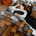 thumbnail image 4 of Homewish Gradient Plaid Grid 7-Piece Twin Bedding Sets For Boys Girls,Futuristic Cubes Bedding Comforter Set,Abstract Geometric Breathable Sheet Sets,Super Cozy Room Decor,Reversible, 4 of 8