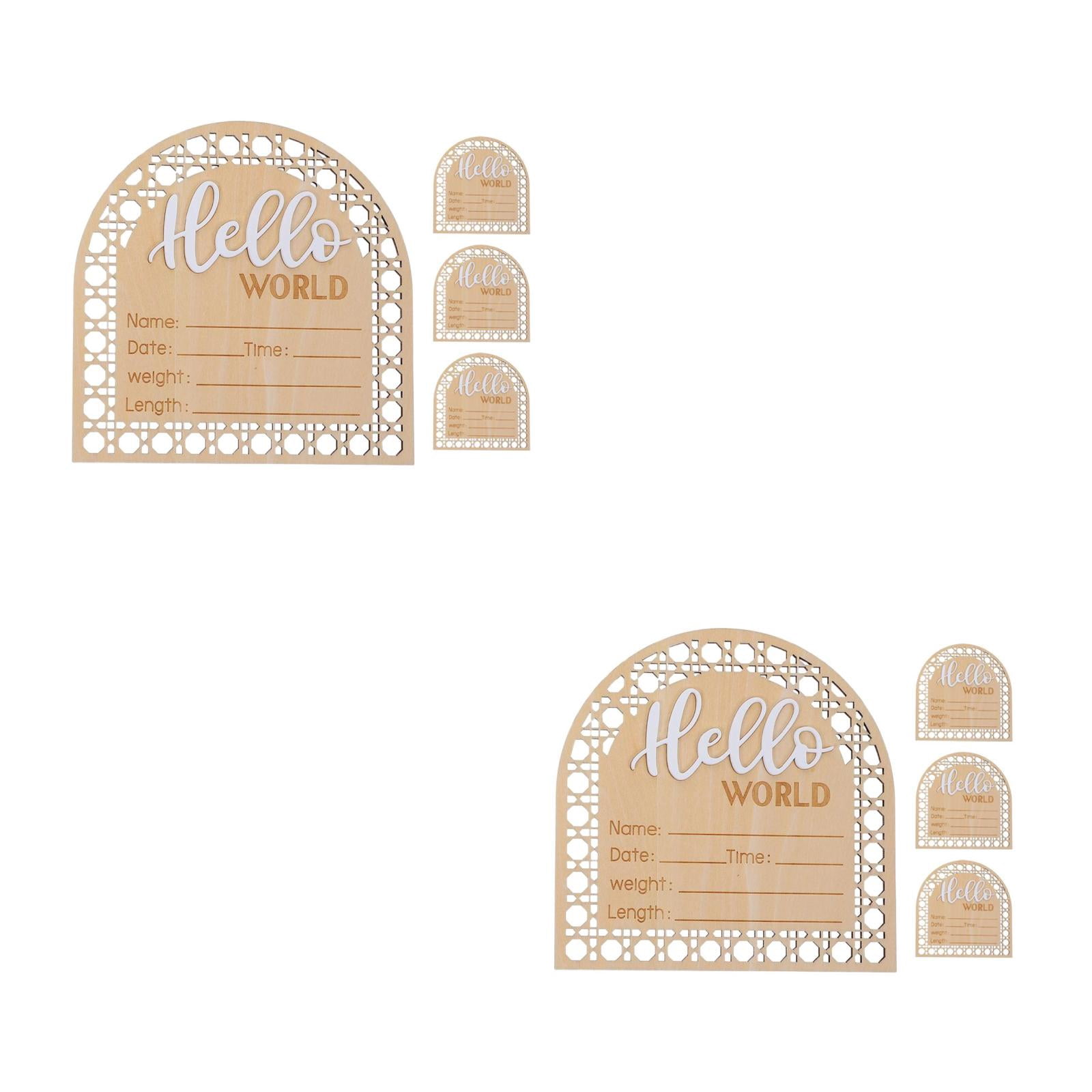 Masteelf 8 pcs Baby Announcement Sign Wood Announcement Sign Newborn Welcome Sign Wooden Baby Name Announcement Sign for Nursery Photo Prop