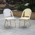 thumbnail image 5 of Furniture of America Cruz Outdoor Dining Chair - Faux Rattan - Set of 2 - Armless - Gray, 5 of 6
