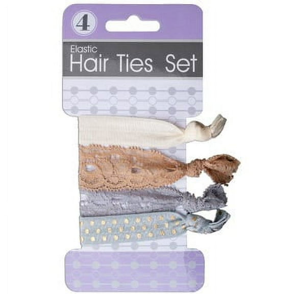 Elastic Hair Ties Set, 4 Count, Pack Of 2