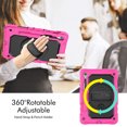 thumbnail image 3 of Case for Samsung Galaxy Tab S10 Lite/S10 FE/S9 FE 10.9 Inch with Screen Protector, 360 Degree Rotating Kickstand Hand Strap Heavy Duty Shockproof Cover with Shoulder Strap, Rose, 3 of 7