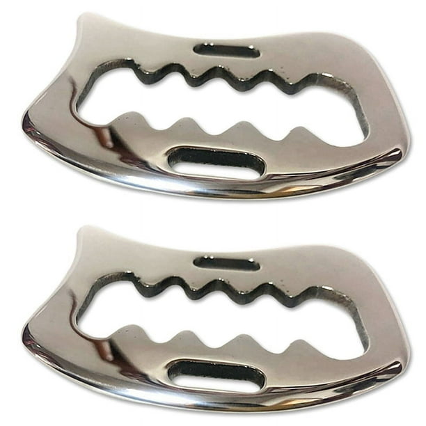 2X Herramienta de Masaje de Raspado de Gua Sha de Acero Inoxidable Herramienta de Raspado de Dolor Corporal