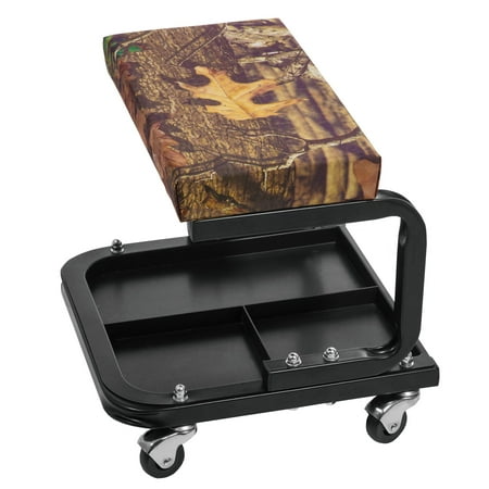 Garage Creeper Seat - Torin Mossy Oak Rolling Pneumatic Creeper Garage Shop Mechanic Padded Seat Stool