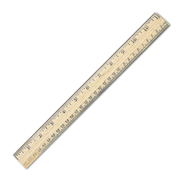 Regla Escolar Westcott de Madera de 30 cm con Escalas en 1/16 y Métrica