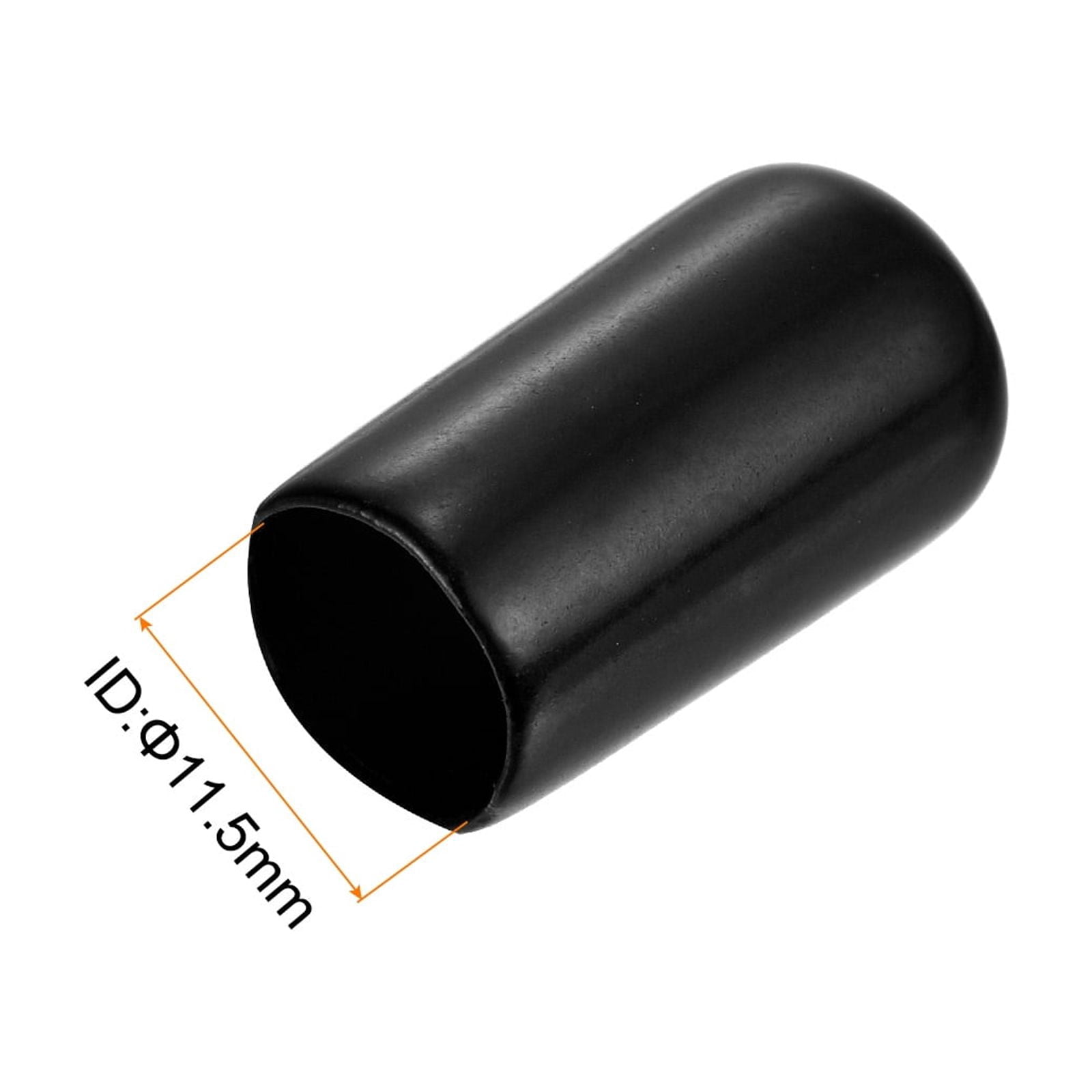 Uxcell 100pcs Round Rubber End Caps 7/16"(11.5mm) Black Cover Screw Thread Protectors