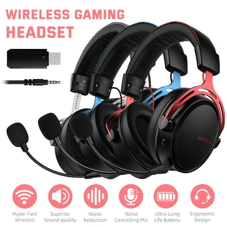 Seneo Gaming Headset, Air 2.4G Wireless for PS5/PS4/PC Computer with Dual Chamber Driver,Upto 17 Hours of Use, Noise Cancelling Mic, 3D Bass, Ultra Light Over-Ear for Switch Sliver