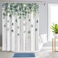thumbnail image 2 of Eucalyptus Leaves Shower Curtain for Bathroom Tropical Green Leaf Botanical on Rustic Wood Farmhouse Minimalist Fabric Waterproof Shower Curtain with 12 Hooks, 72x72 Inch, 2 of 6