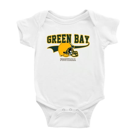 

Cute Green Bay One-piece Outfits Football Jersey Baby Clothes (White 18-24 Monthes)