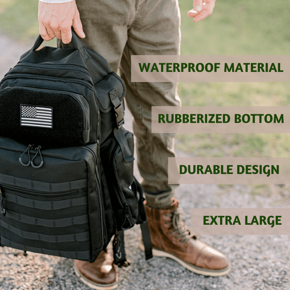 PKB Dad Diaper Bag | Military Diaper Backpack | Large Diaper Bag | Mens Diaper Bag | Baby Travel Gear | Diaper Bag Backpack With Portable Diaper Changing Pad | New Dad Gifts For Men