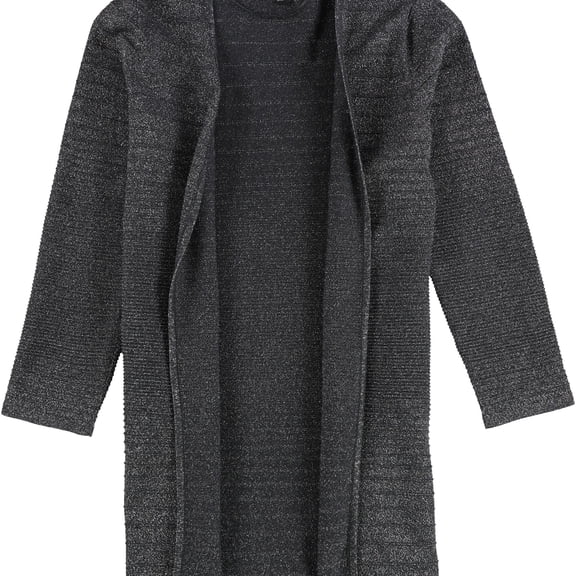 Alfani Womens Metallic Print Cardigan Sweater, Grey, Small