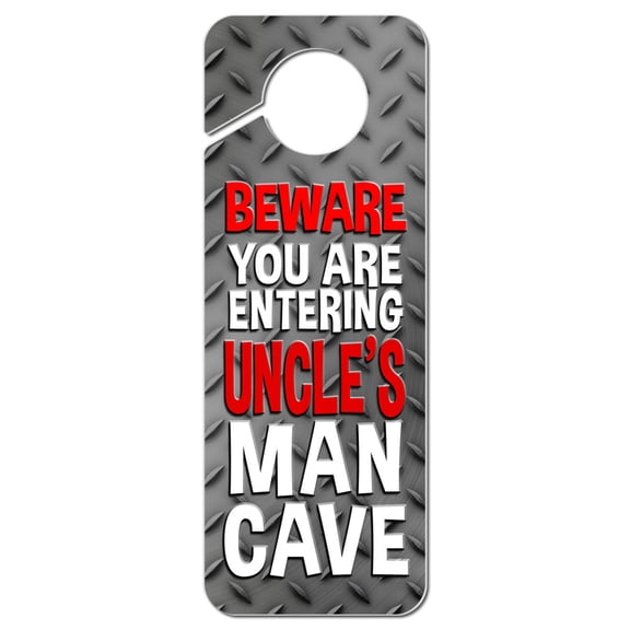 Man Cave Do Not Disturb Plastic Door Knob Hanger Sign Family - Uncle