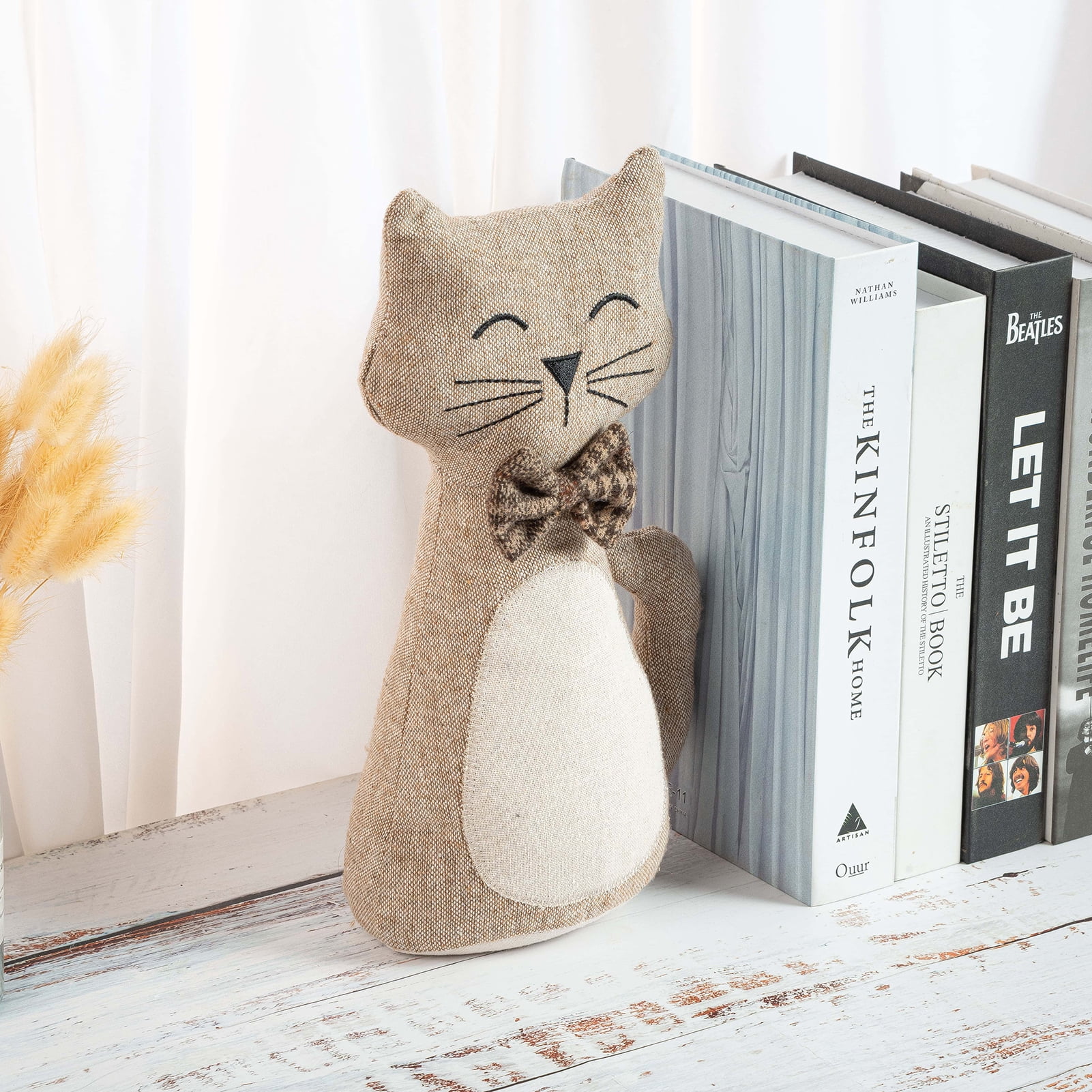 Marwood Cute Door Stopper Decorative Door Stops for Home and Office, Cat Weighted Interior Doorstop Fabric Stuffed Animal Door Stopper Floor Decorative