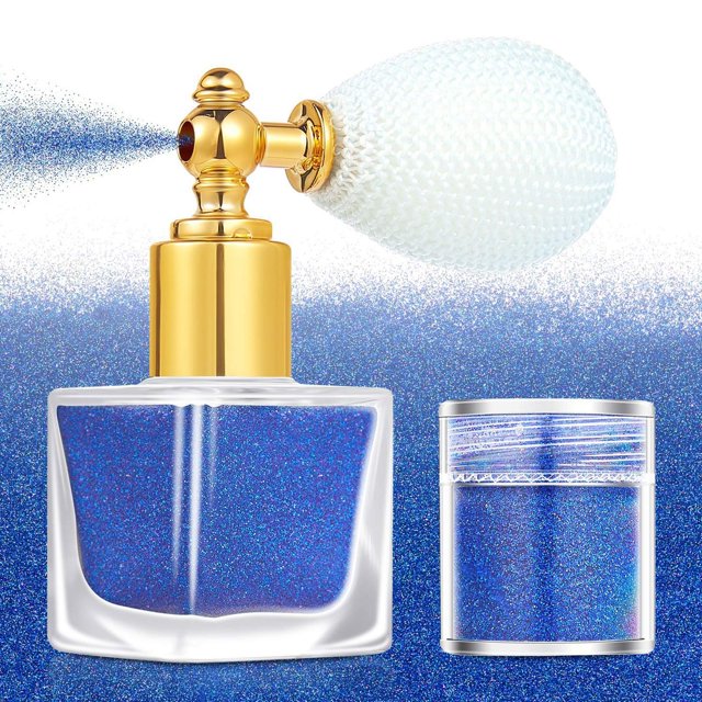 LINMOUA Highlighter Powder Spray, Glitter High Gloss Powder, Shimmering Spray Powder, Shimmering Makeup For Face Body Cosmetic (6g)Replacement Package(4g)Small Funnel