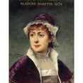 thumbnail image 2 of Louise Abbéma 12x14 Black Ornate Wood Framed Double Matted Museum Art Print Titled: Portrait of Blanche Baretta (1855-1939), Member of the Comedie-Francaise (1883), 2 of 5