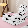 thumbnail image 5 of Manfei Pink ABC Print A Zipper Twin Comforter Sets with Fitted Sheet and 2 Pillowcases,Cute Coquette Bowknot Zipper Bedding Set,Pink Reversible,4pcs, 5 of 7