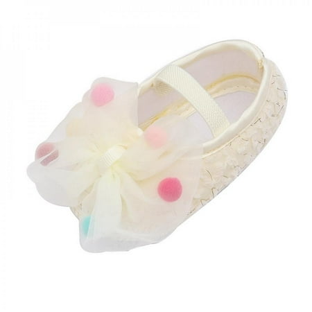 

Baby Girl Shoes Autumn Baby Girl Sweet Princess Shoes Bowknot Leisure Crib Shoes Newborn Soft Sole Yellow L