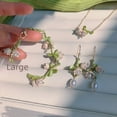 thumbnail image 3 of Pendientes de orquídea de lirio blanco, pulsera, collar, pendientes de primavera con súper hada del bosque, clip para la oreja, cadena de clavícula para niña, cierre liviano, 3 of 6