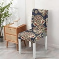 thumbnail image 4 of Colorful Classic Paisley Vintage Dining Chair Covers Set of 4 with Bohemian Floral Ethnic Retro Pattern Washable Polyester Stretch Slipcovers Removable Protector for Farmhouse Dining Room, 4 of 7