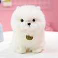 thumbnail image 1 of Poupée Chien en Peluche Jouet Mignon Chien Blanc Poupée Chiot Poméranien Oreiller,1, 1 of 5