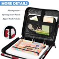 thumbnail image 5 of Zipper Binder with Shoulder Strap 2 inch 3 Ring Waterproof File Folder Organizer Bag 500 Sheet Red Hearts with Musical Notes, 5 of 8