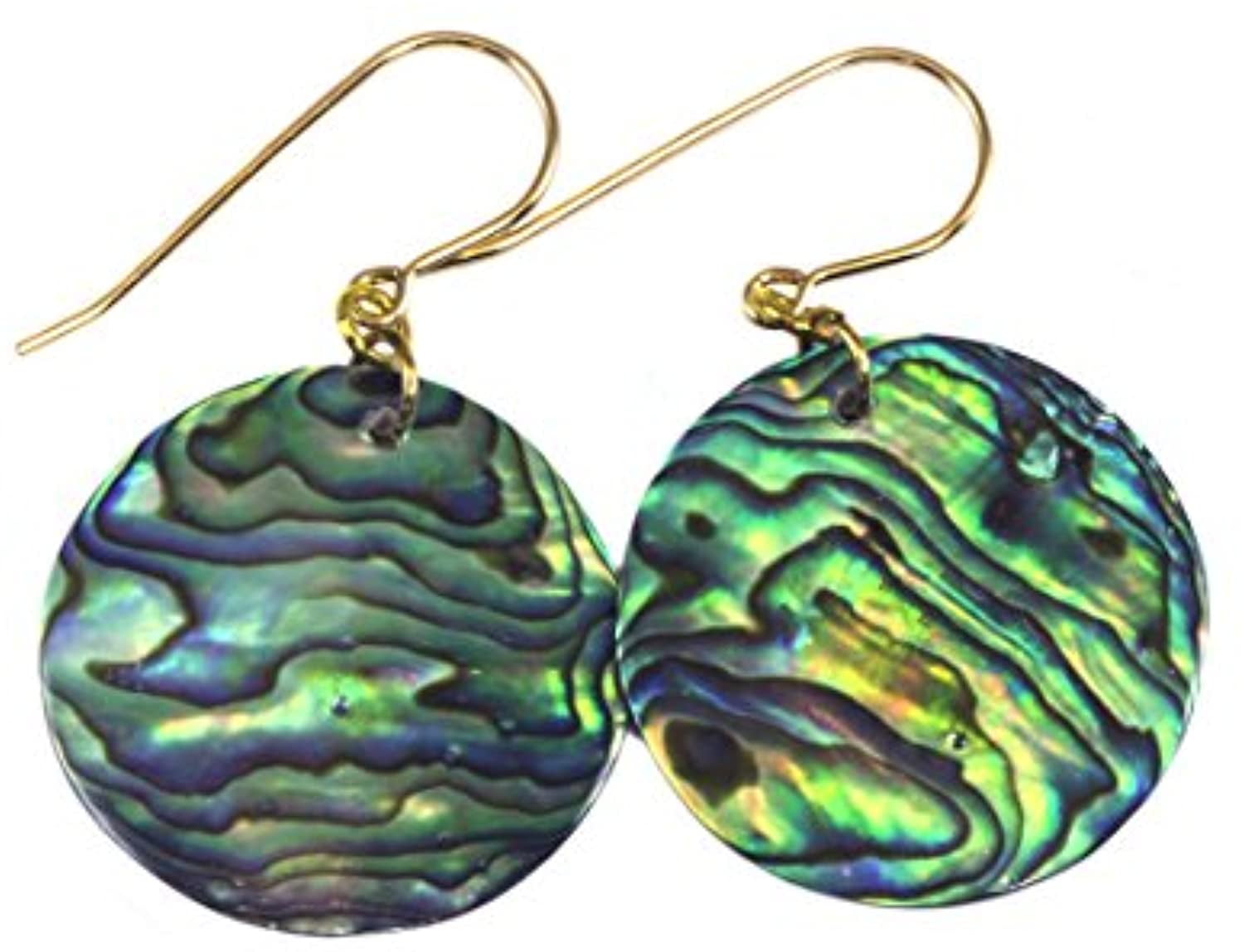 Natural Mother Of Pearl MOP Big Circle Earrings Kidney Ear Wires