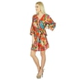 thumbnail image 2 of Bimba Women Bridesmaid Robe Floral Short Cotton Getting Ready Robes Red, 2 of 5