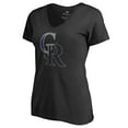 thumbnail image 2 of Women's Black Colorado Rockies X-Ray V-Neck T-Shirt, 2 of 3
