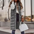 thumbnail image 4 of Karight Womens Puffer Vests Lightweight Long Sleeveless Quilted Puffer Jacket Long Puffy Vest With Hood Winter Warm Coats, 4 of 8
