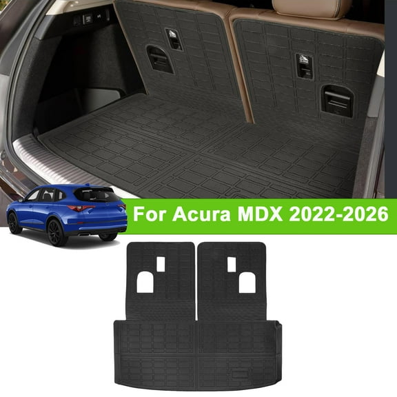 Cargo Liner Backrest Mat fit 2022 2023 2024 2025 2026 Acura MDX SUV Rear Trunk All Weather Cargo Tray Floor Mat Accessory, Black