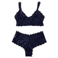 thumbnail image 2 of ALLLIST Lace Womens Bras Plus Size Pack Wireless Lingerie Sets Blue Solid Comfy Bras for Ladies Xl-4xl, 2 of 6