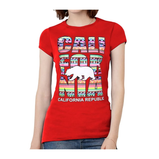 T-Shirt à Manches Courtes Tribal California Republic pour Femmes - Rouge - Large