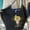 Black Cat, variant on Japanese-style homemade eco-friendly shopping bag, nylon fabric embroidered floral tote bag, personalized and versatile nylon shopping bag