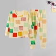 thumbnail image 4 of Cethrio Kids Girls Pajama Sets, Cotton 2 Piece Soft Fall Winter Sleepwear Yellow Size 3-4 T, 4 of 6
