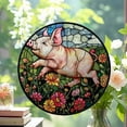 thumbnail image 2 of Happy Piglet: Stained Glass-Style Christmas Ornament - Made With Real Glass, Stained Glass Ornament 2025, Holiday Decoration, Seasonal Keepsake Gift, Unique Collectible, Window, 2 of 6