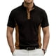thumbnail image 2 of Ceisia Men's Loose Fit Ribbed Polo Shirt Short Sleeve Stand Collar Color Block Casual Daily Summer Tops Black S Gifts, 2 of 4
