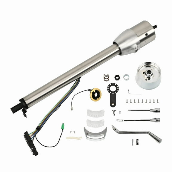 Stainless Steel 28" Tilt Automatic Universal Steering Column & Wheel Adapter No Key Natural