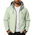 thumbnail image 2 of Jessboyy Jackets for Men with Hood Fall Winter Hiking Climbing Outdoor Jacket Trendy Pockets Hooded Midweight Windbreaker Green,XXXL, 2 of 9