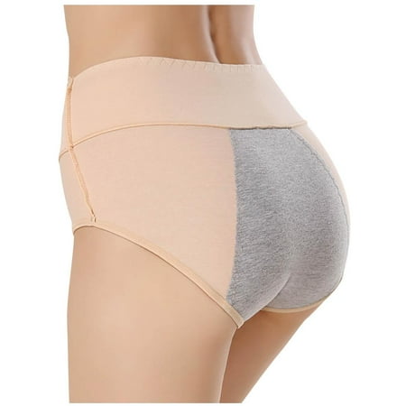Lovzfmll Underwear Women Pack  Women s Briefs Cotton High Waist Solid Color Comfortable Breathable Physiological Underwear Panties Ladies Panty Khaki XL