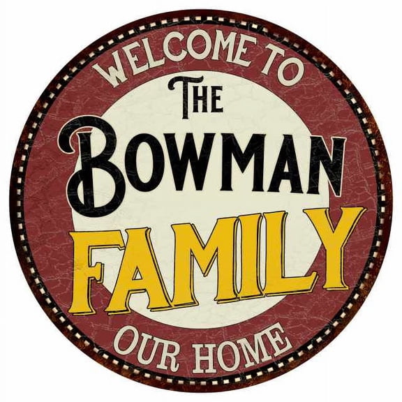 The Bowman Family 12" Round Metal Sign Kitchen Game Room Décor 200120038269