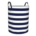 thumbnail image 2 of Fotbe Navy Blue And White Stripes Laundry Basket with Handles, Waterproof Large Laundry Hamper, Wash Bag for Corner Dorm, Rolling Laundry Basket with Handles-Medium, 2 of 8