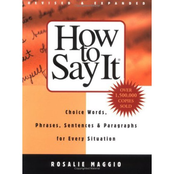 Pre-Owned How to Say It (Paperback) 0735202346 9780735202344
