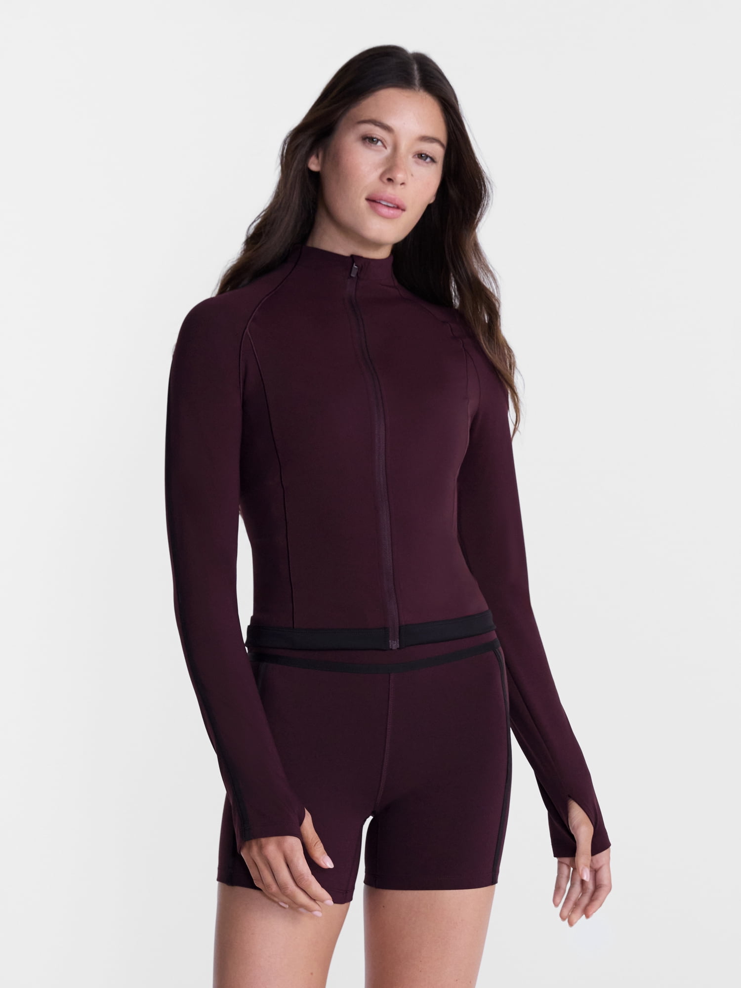 Avia Women's and Women's Plus SoftSculpt Tipped Cropped Active Jacket, Sizes XS-4X