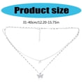 thumbnail image 5 of SIEYIO Fashionable Butterfly Necklace Chic Butterfly Pendant Necklace Double Layer Chain for Parties and Celebrations, 5 of 8