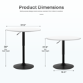 thumbnail image 2 of OSM 31.5-inch Round Bar Table, Height Adjustable Pub Table with Sturdy Base for Kitchen, Home Bar, Patio, Cafe (White), 2 of 8