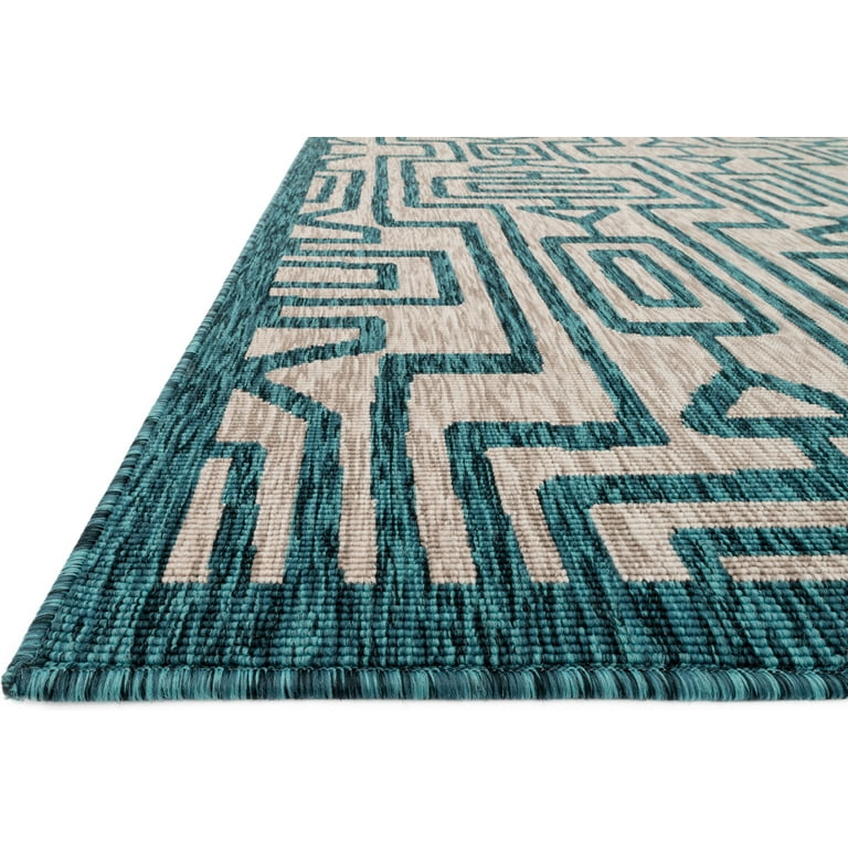 Loloi II Loren Collection Vintage Hand-Knotted Terracotta/Sky