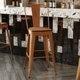 thumbnail image 4 of Flash Furniture Carly Commercial Grade 30" High Orange Metal Indoor-Outdoor Barstool with Back with Teak Poly Resin Wood Seat, 4 of 13
