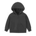 thumbnail image 2 of DJDLJWCJ Girls Zip Up Hoodie Sweatshirt Relaxed Fit Stretch Soft Sweatshirt Solid Color Casual Sweatshirts Dark Gray Size 9, 2 of 6