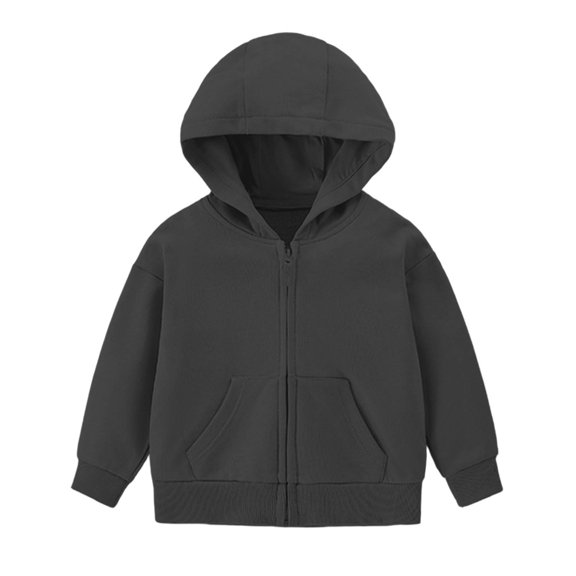 Timegard Fall Clothes for Boy Girl Unisex Kids Zip up Hoodies Long Sleeve Sweatshirts Solid Color Casual Outwear Pockets